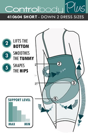 Control Body 410604 High Waist Long Shaping Shorts Bianco -