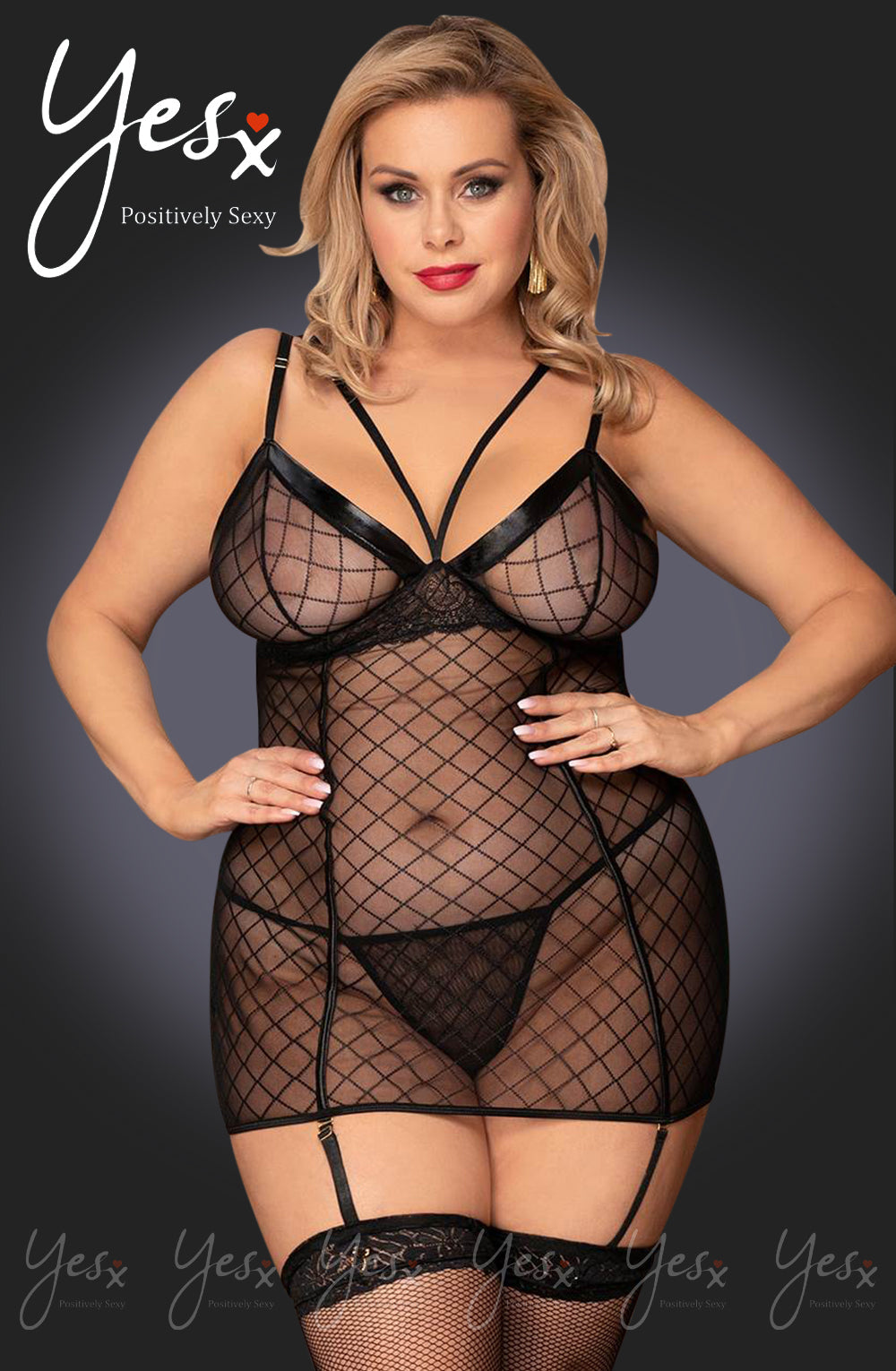 YesX YX954Q Black Chemise - Chemises