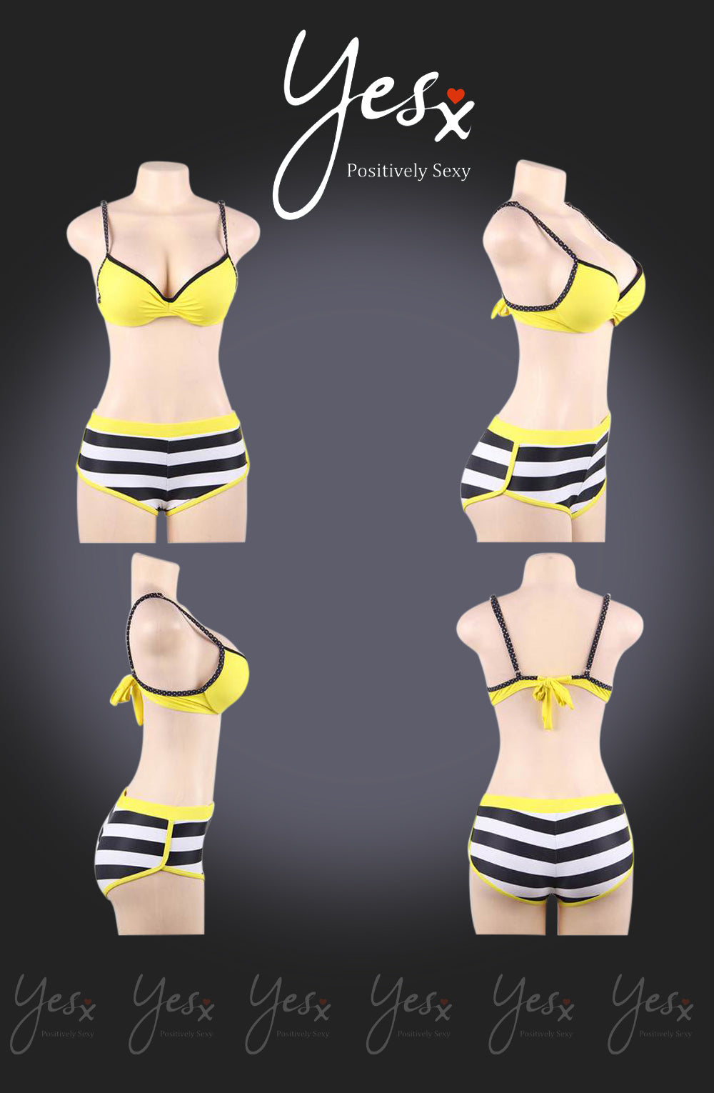 YesX YX963 Bikini 3 Piece Set Yellow - Bikini 3 Piece Set