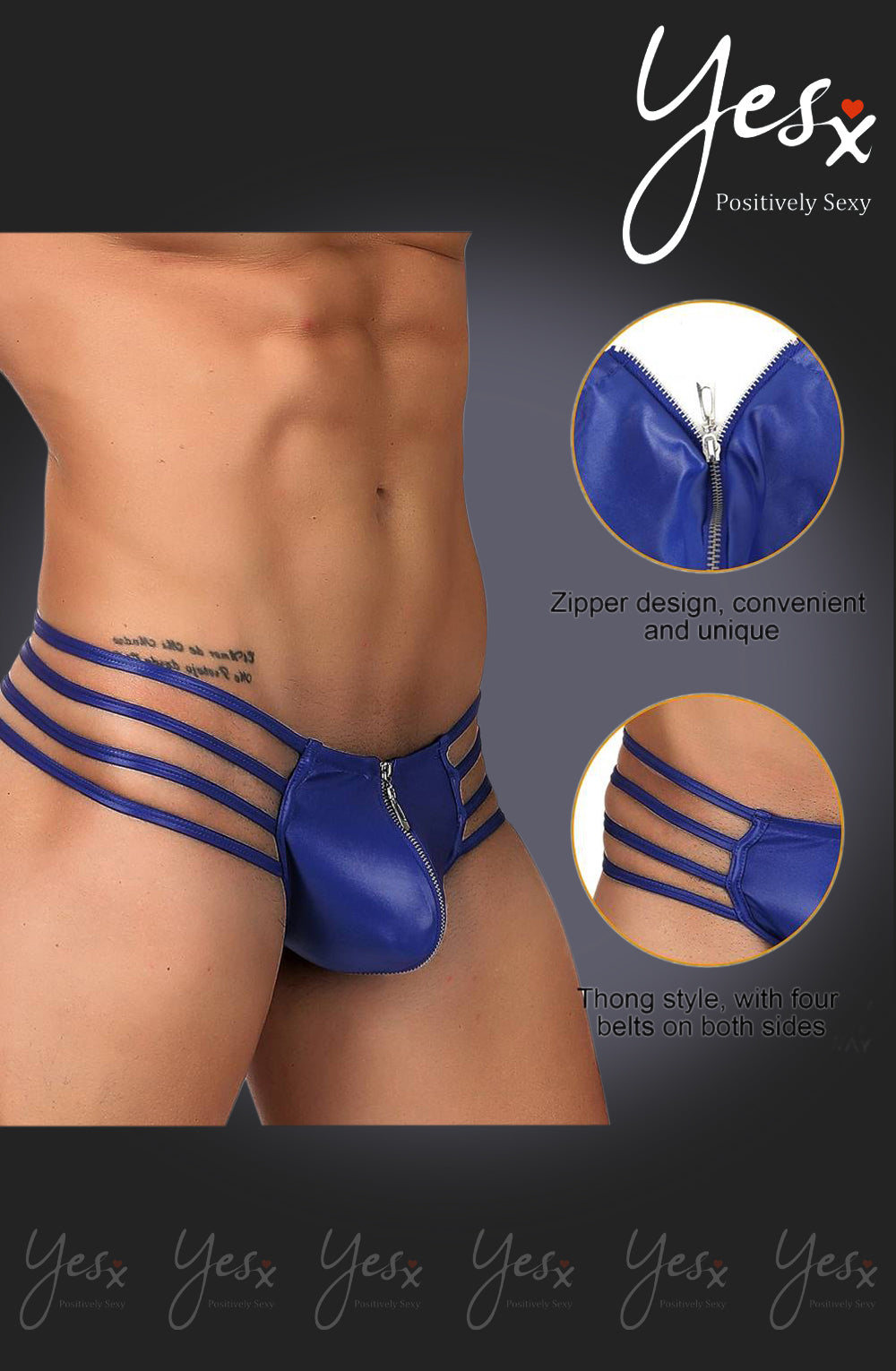 YesX YX972 Men’s Thong Blue - Men’s Thong