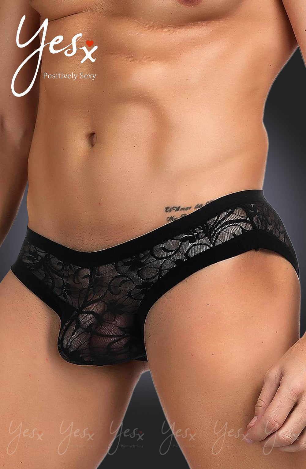 YesX YX973 Mens Brief Black - Men’s Brief