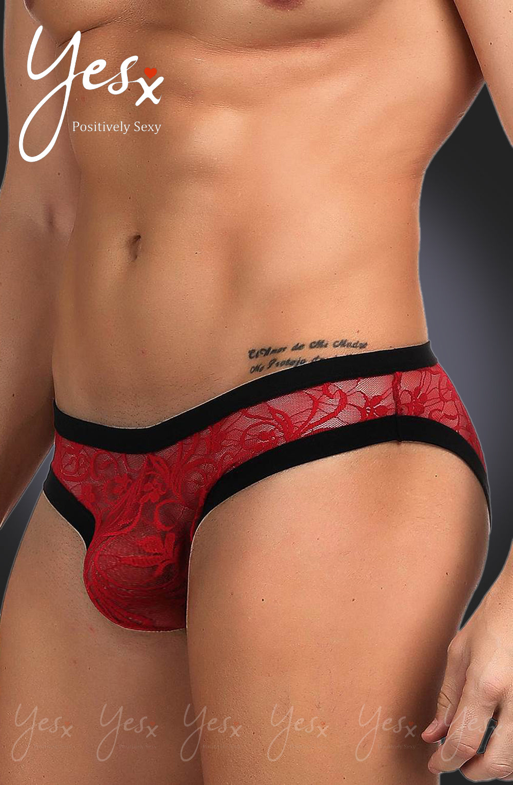 YesX YX974 Men’s Brief Red/Black - Men’s Brief