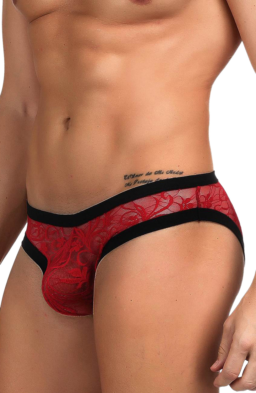 YesX YX974 Men’s Brief Red/Black - Men’s Brief