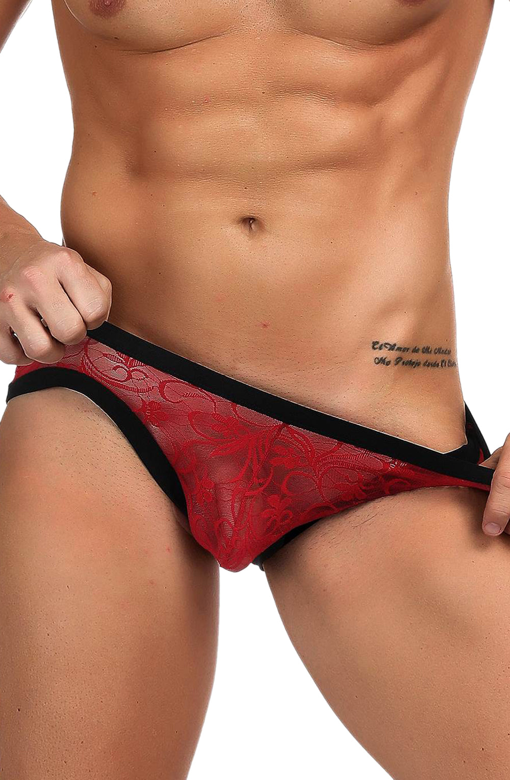 YesX YX974 Men’s Brief Red/Black - Men’s Brief