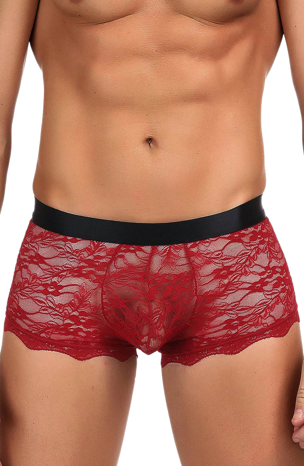 YesX YX976 Mens Boxer Brief Red/Black - Men’s Boxer