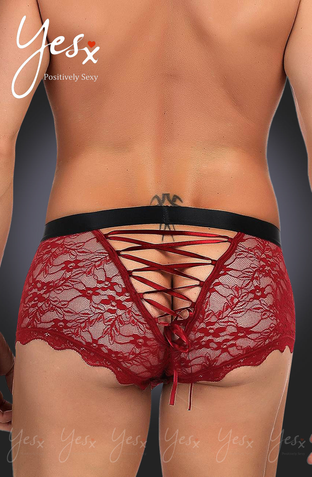 YesX YX976 Mens Boxer Brief Red/Black - Men’s Boxer