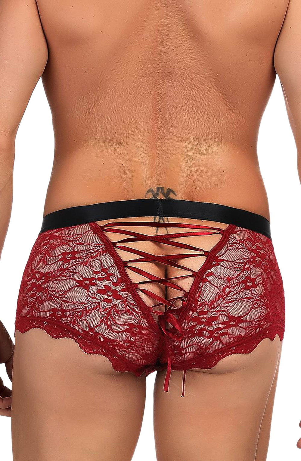 YesX YX976 Mens Boxer Brief Red/Black - Men’s Boxer