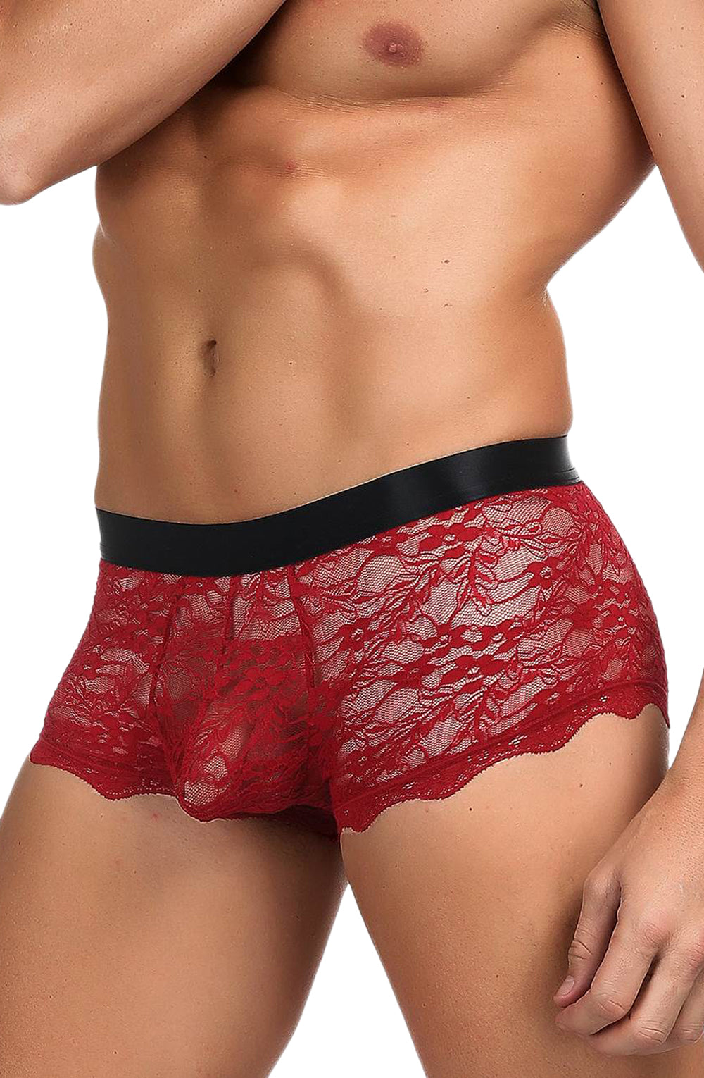YesX YX976 Mens Boxer Brief Red/Black - Men’s Boxer