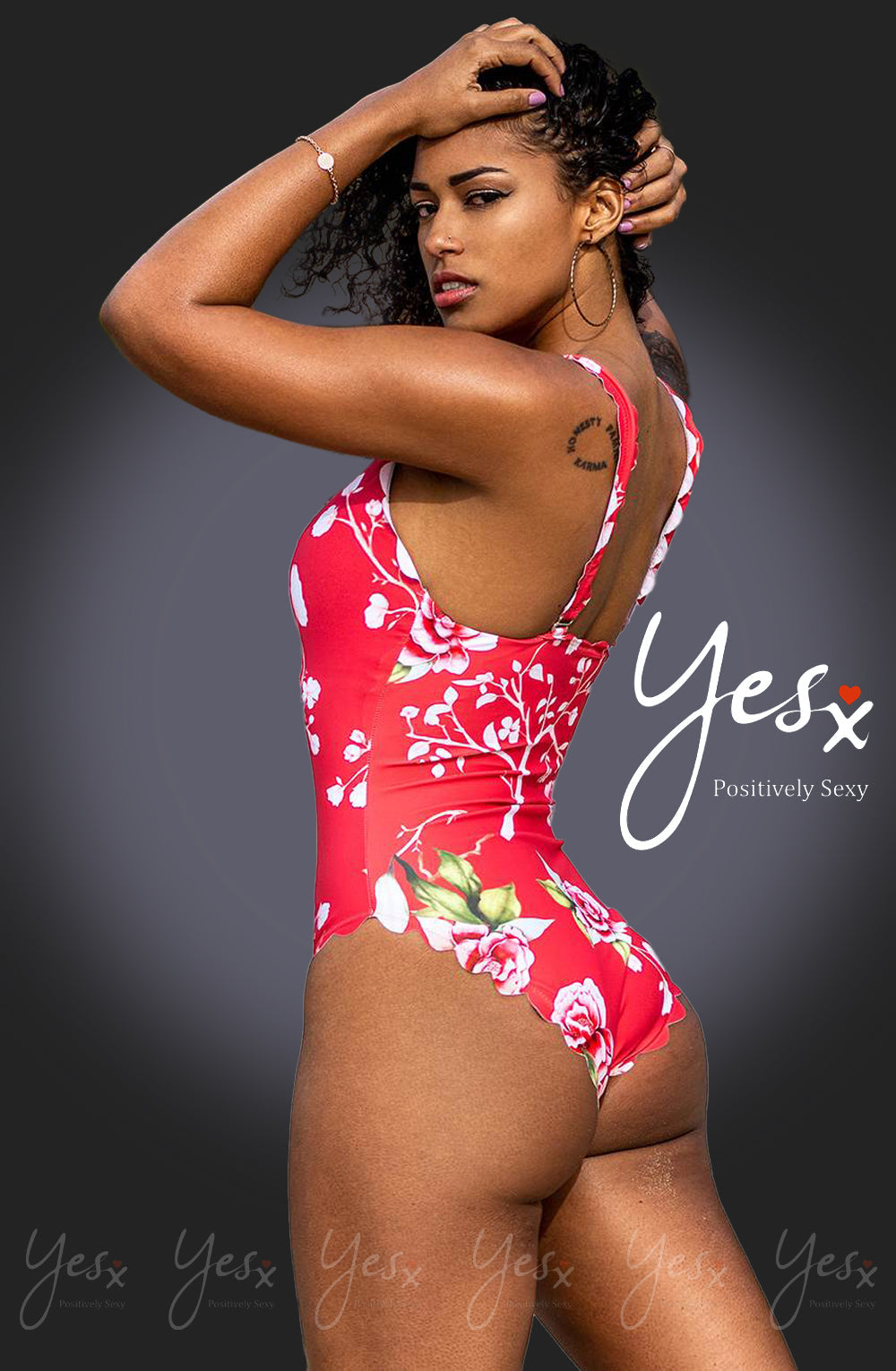 YesX YX978 One Piece Swimsuit Pink - One Piece Swimsuit