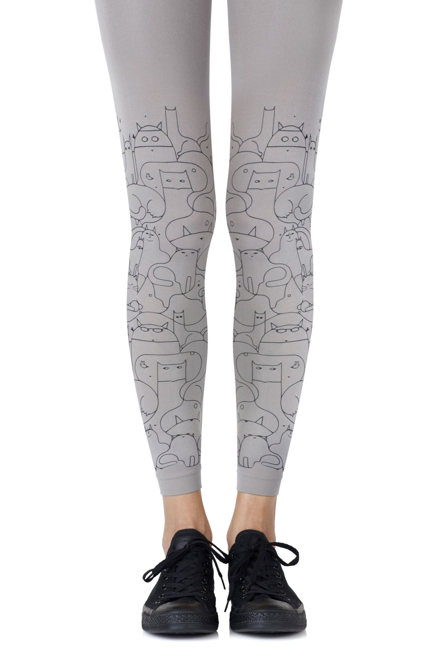 Zohara Cat Lady Grey Footless Tights