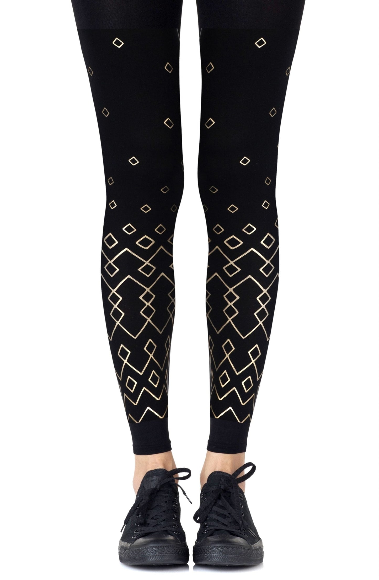 Zohara Diamonds Are Forever Black Footless Tights