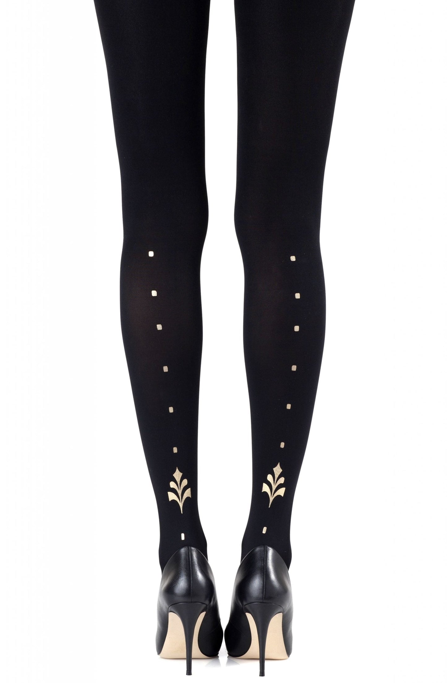 Zohara Dot Calm Gold Print Tights