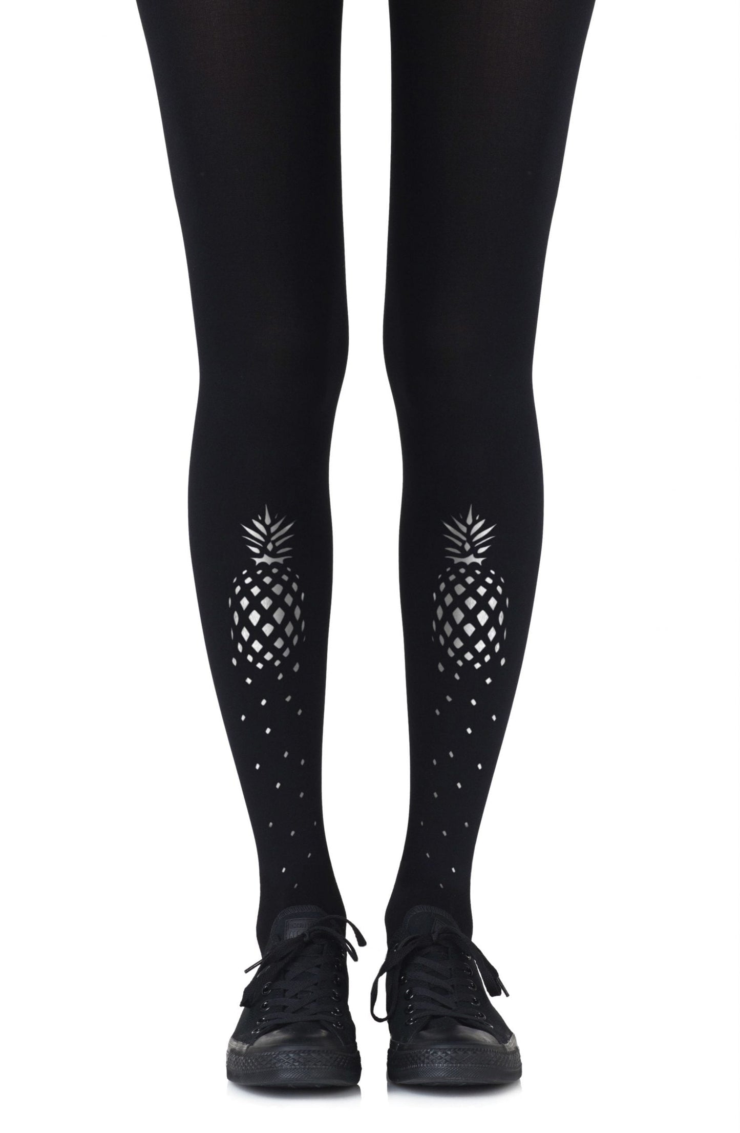 Zohara If You Like Piña Coladas Silver Print Tights