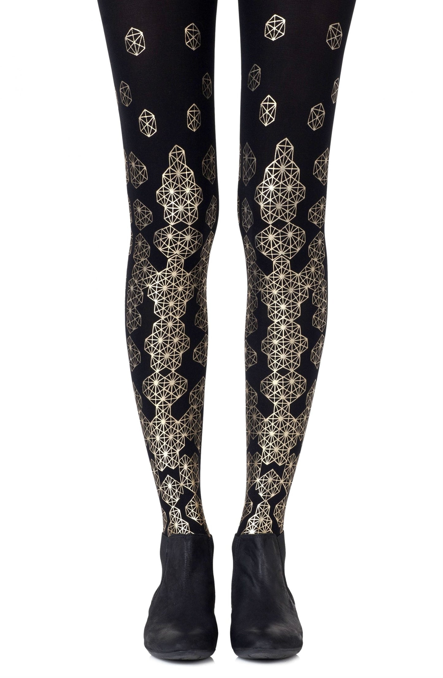 Zohara Queen Bee Gold Print Tights