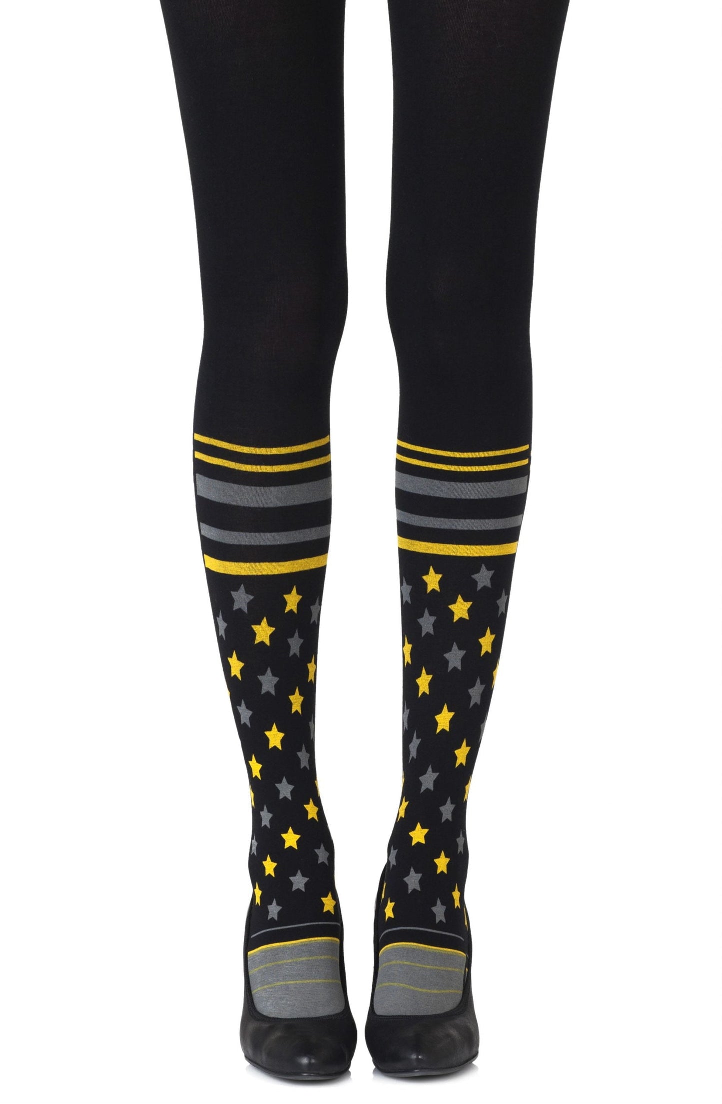 Zohara Sock It To Me Black Print Tights