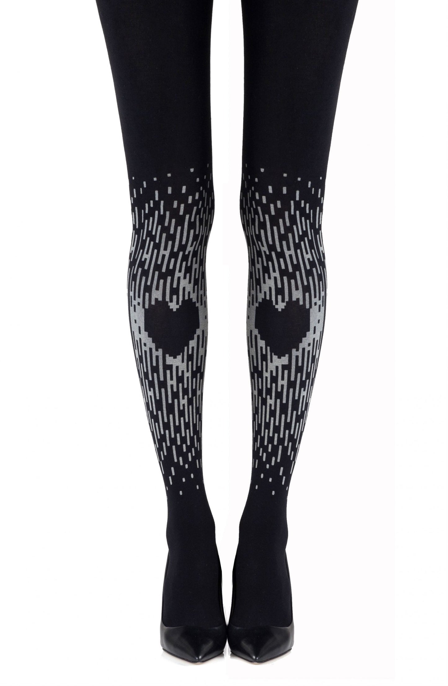 Zohara Spread The Love Grey Print Tights