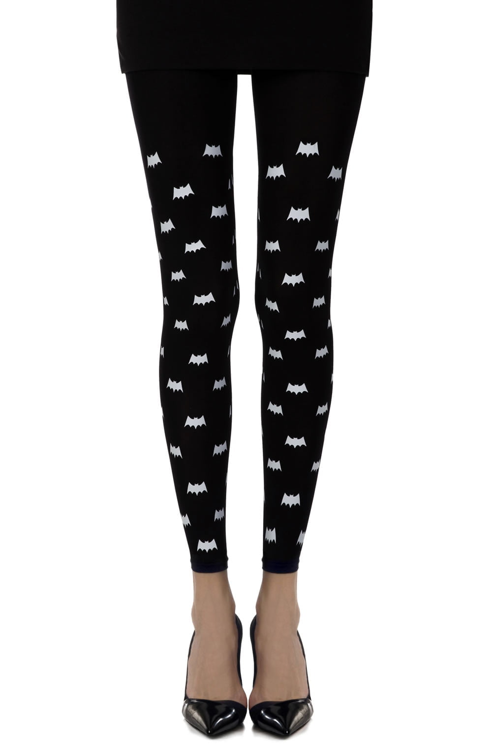 Zohara Super Hero Black Print Footless Tights