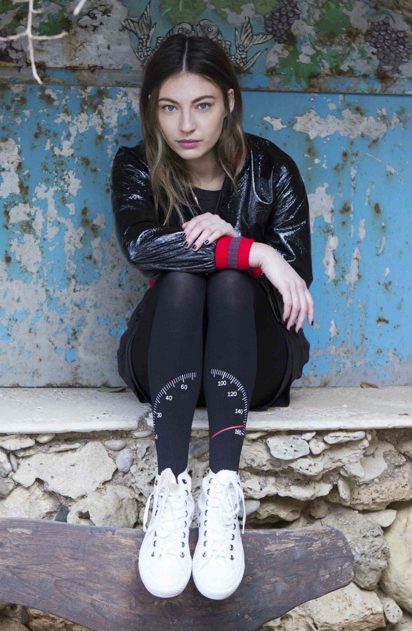 Zohara To The Max Multicolour Print Tights - Black/Multi /