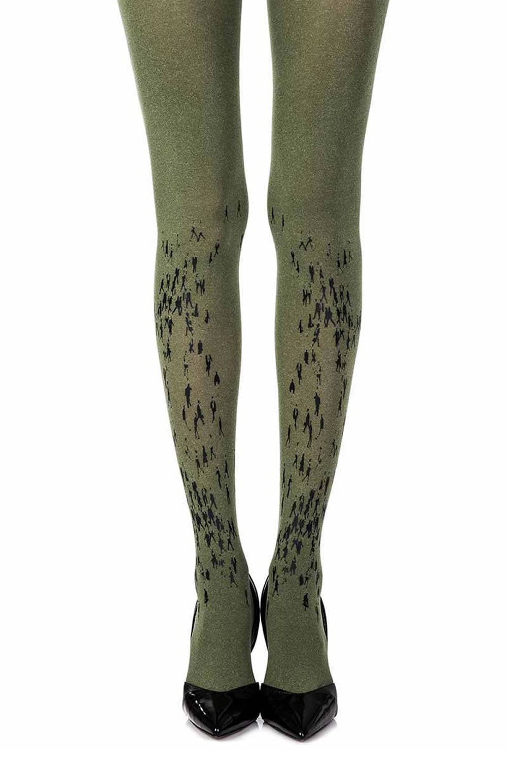 Zohara Walking By Green Print Tights