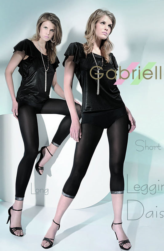 Gabriella Daisy Short Leggings Black - Nero/Silver / 3/4