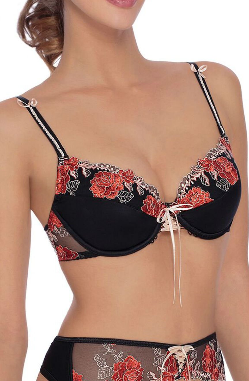 Roza Natali Black Bra - Black / 36A