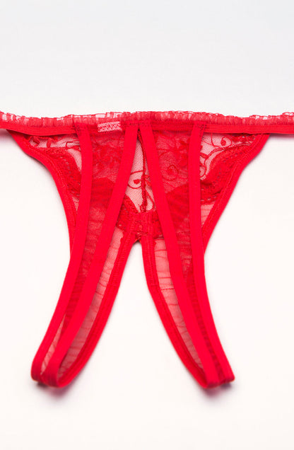 Shirley of Hollywood 10 Thong Red - Red / One Size