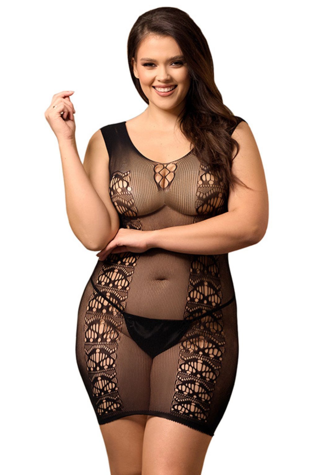 YesX YX820Q Plus size Dress - Black / One Size (Plus) -