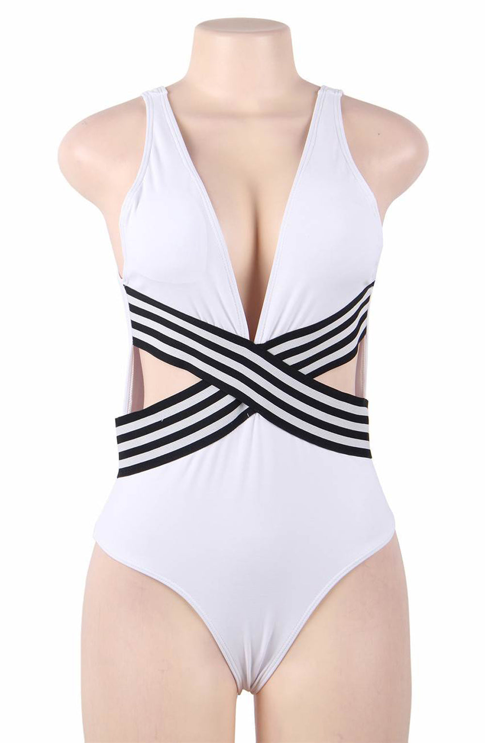 YesX YX962 One Piece Swimsuit White - One Piece Swimsuit
