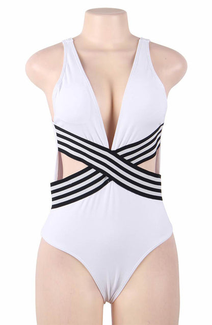 YesX YX962 One Piece Swimsuit White - One Piece Swimsuit