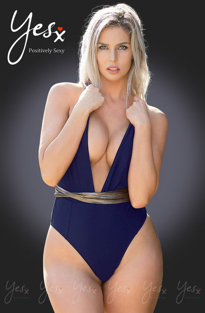 YesX YX966 One Piece Swimsuit Navy - One Piece Swimsuit