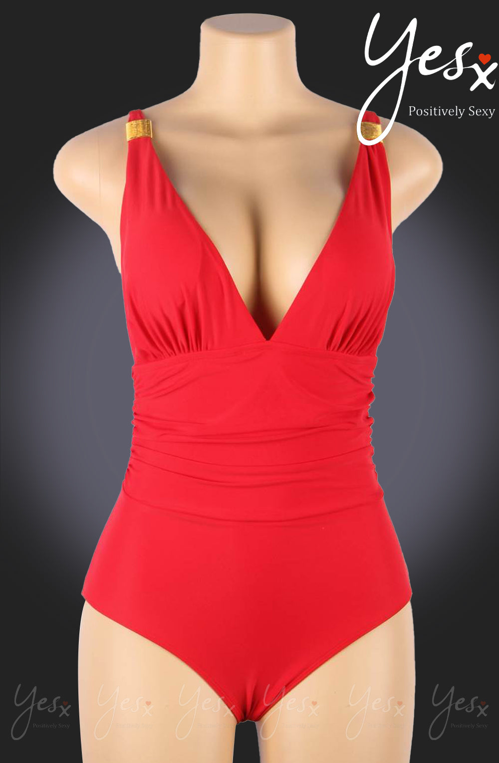 YesX YX967 One Piece Swimsuit Red - One Piece Swimsuit