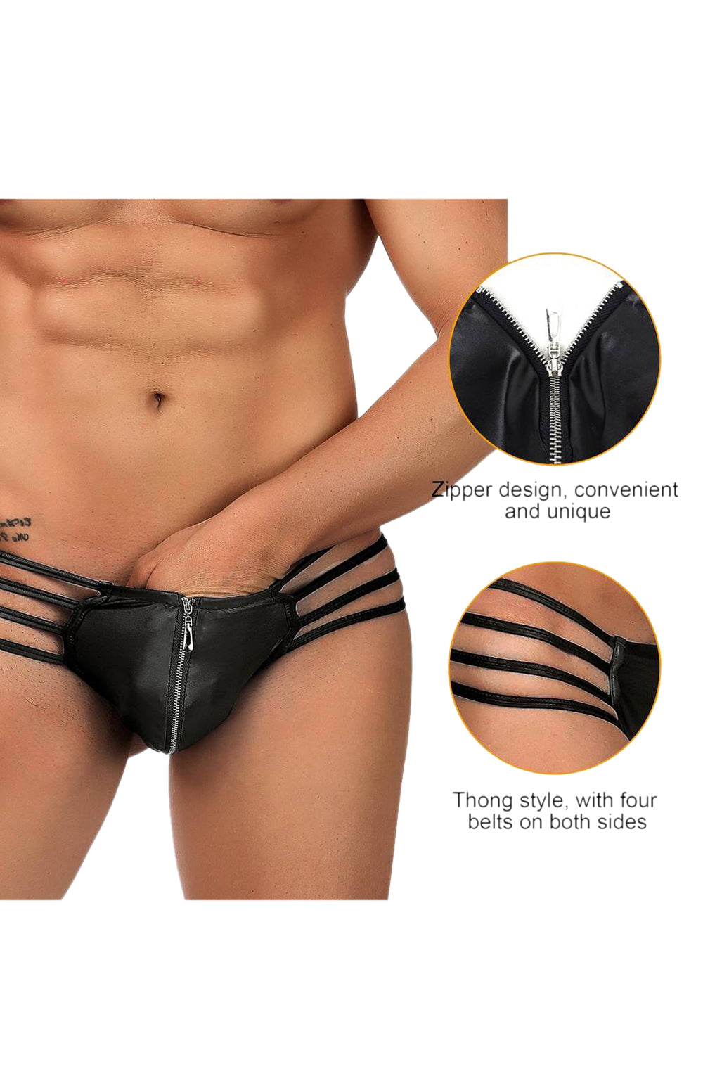 YesX YX971 Men’s Thong Black - Men’s Thong
