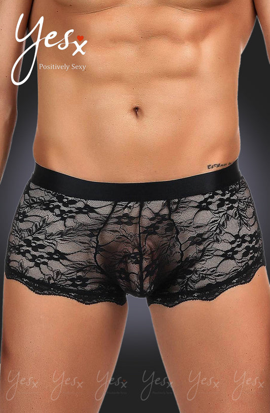 YesX YX975 Men’s Boxer Brief Black - Men’s Boxer