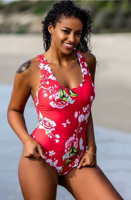 YesX YX978 One Piece Swimsuit Pink - One Piece Swimsuit