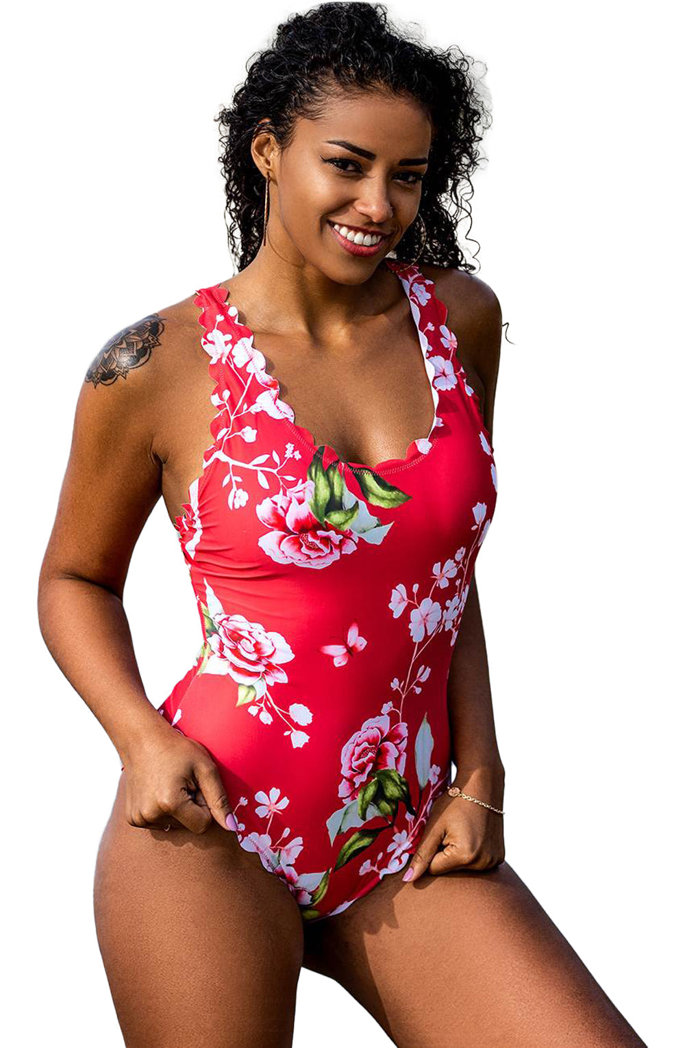YesX YX978 One Piece Swimsuit Pink - One Piece Swimsuit