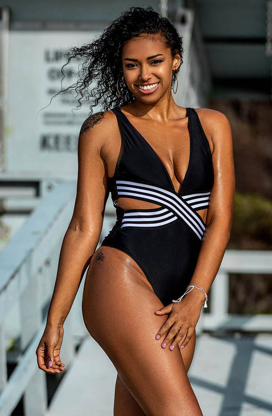 YesX YX980 One Piece Swimsuit Black - One Piece Swimsuit