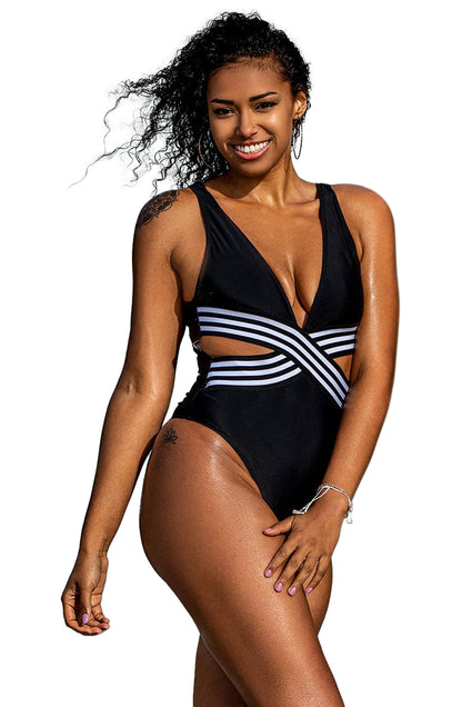 YesX YX980 One Piece Swimsuit Black - One Piece Swimsuit
