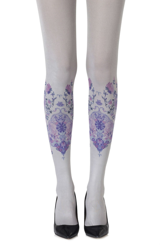 Zohara Alice in Wonderland Light Grey Tights