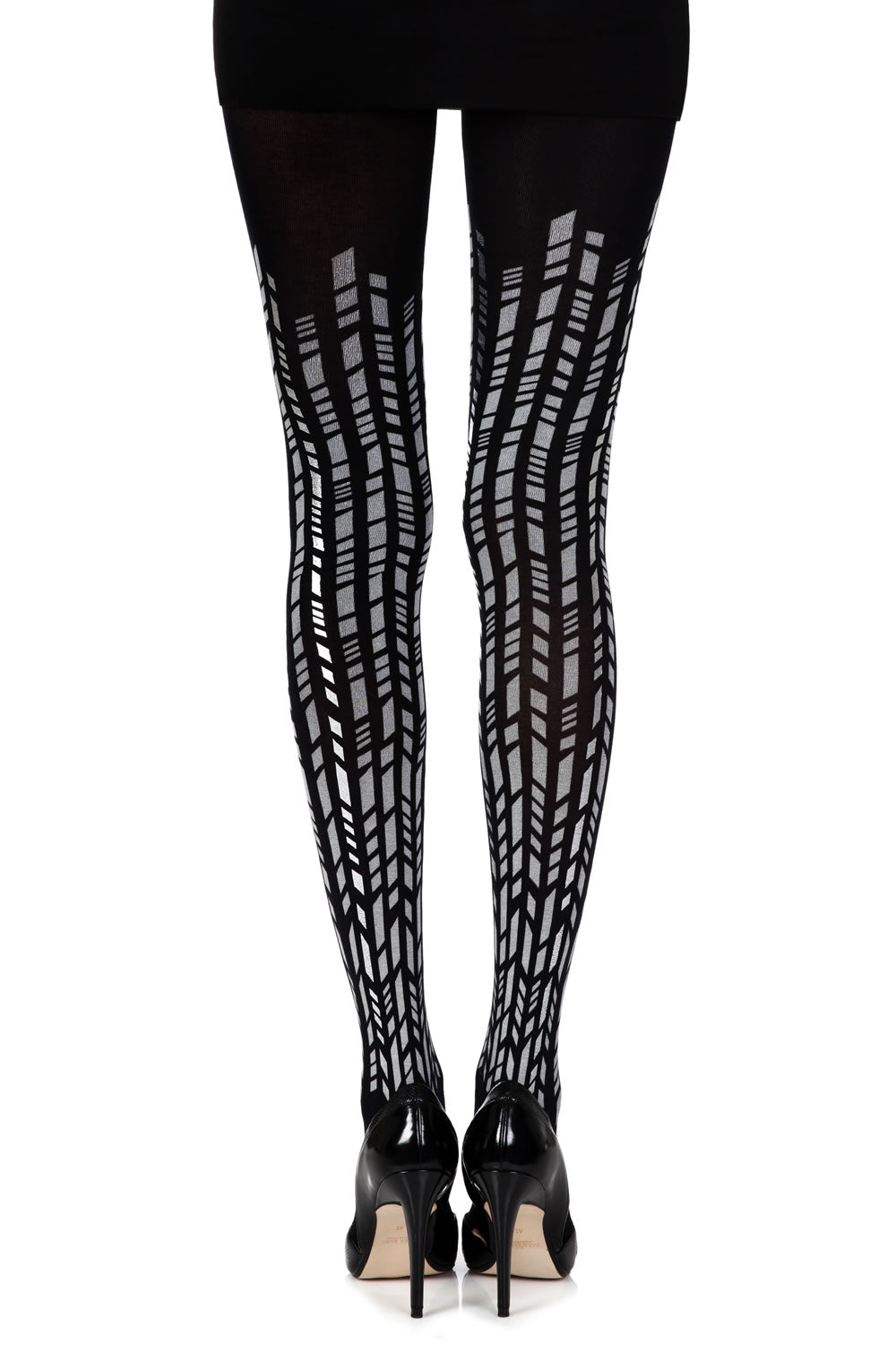 Zohara Cross It Black/Silver Print Tights