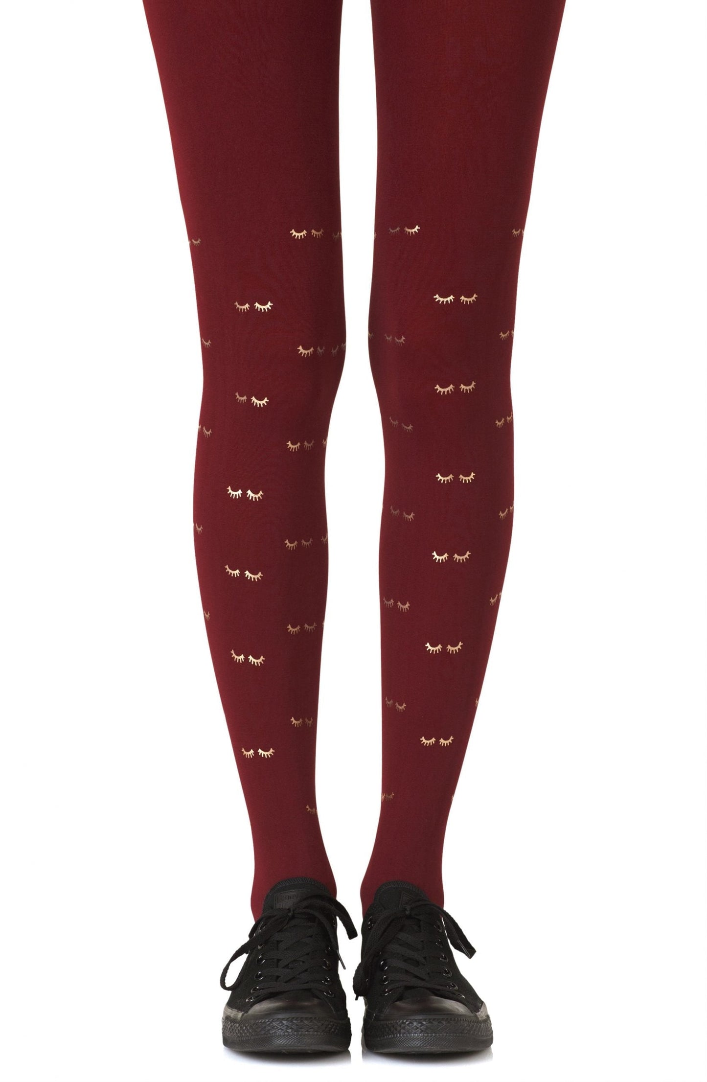 Zohara Daydreaming Burgundy Print Tights