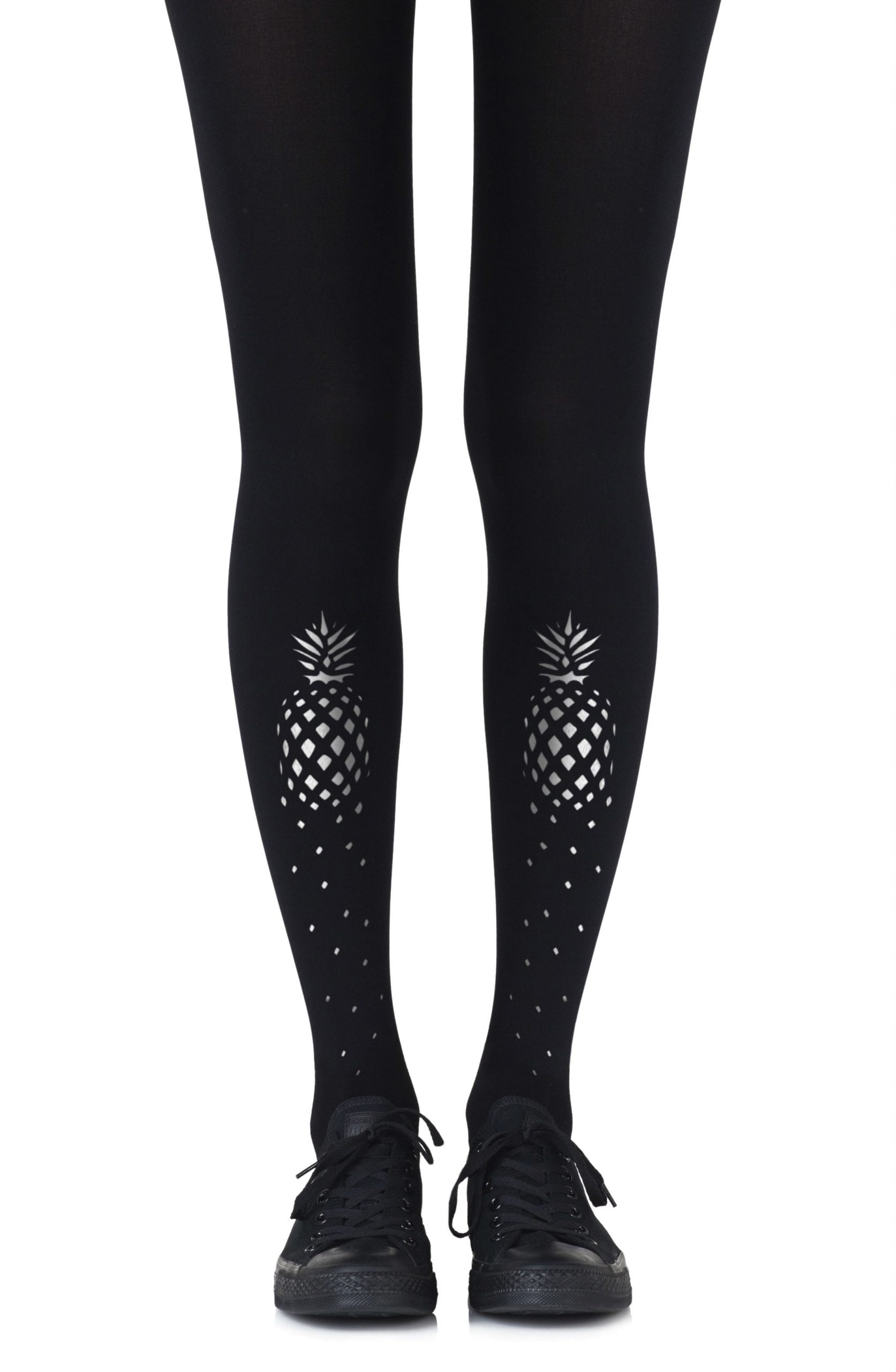 Zohara If You Like Piña Coladas Silver Print Tights