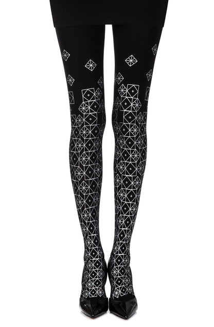 Zohara Kaleidoscope Black Print Tights