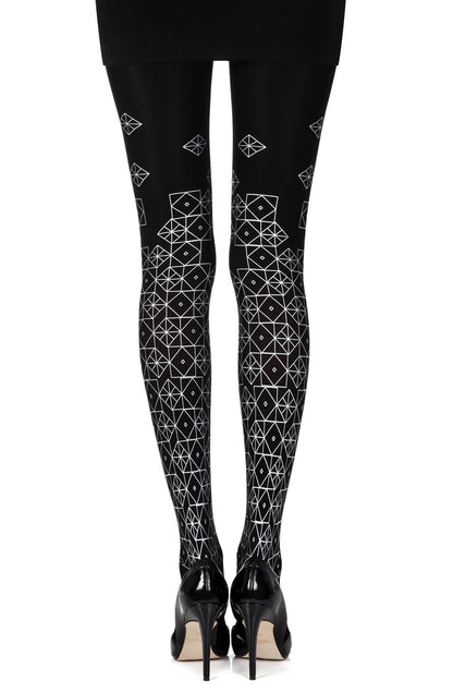 Zohara Kaleidoscope Black Print Tights