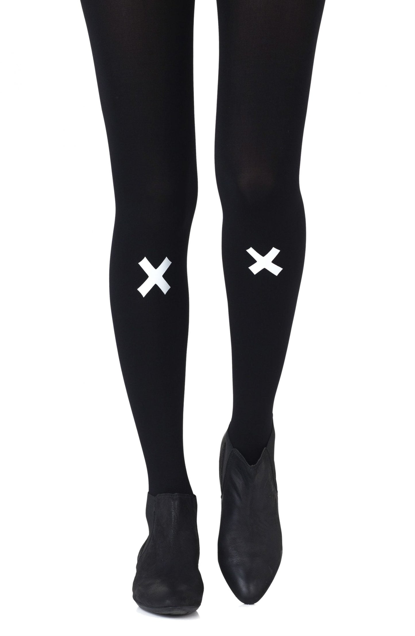 Zohara Kiss And Tell Light Grey Print Tights