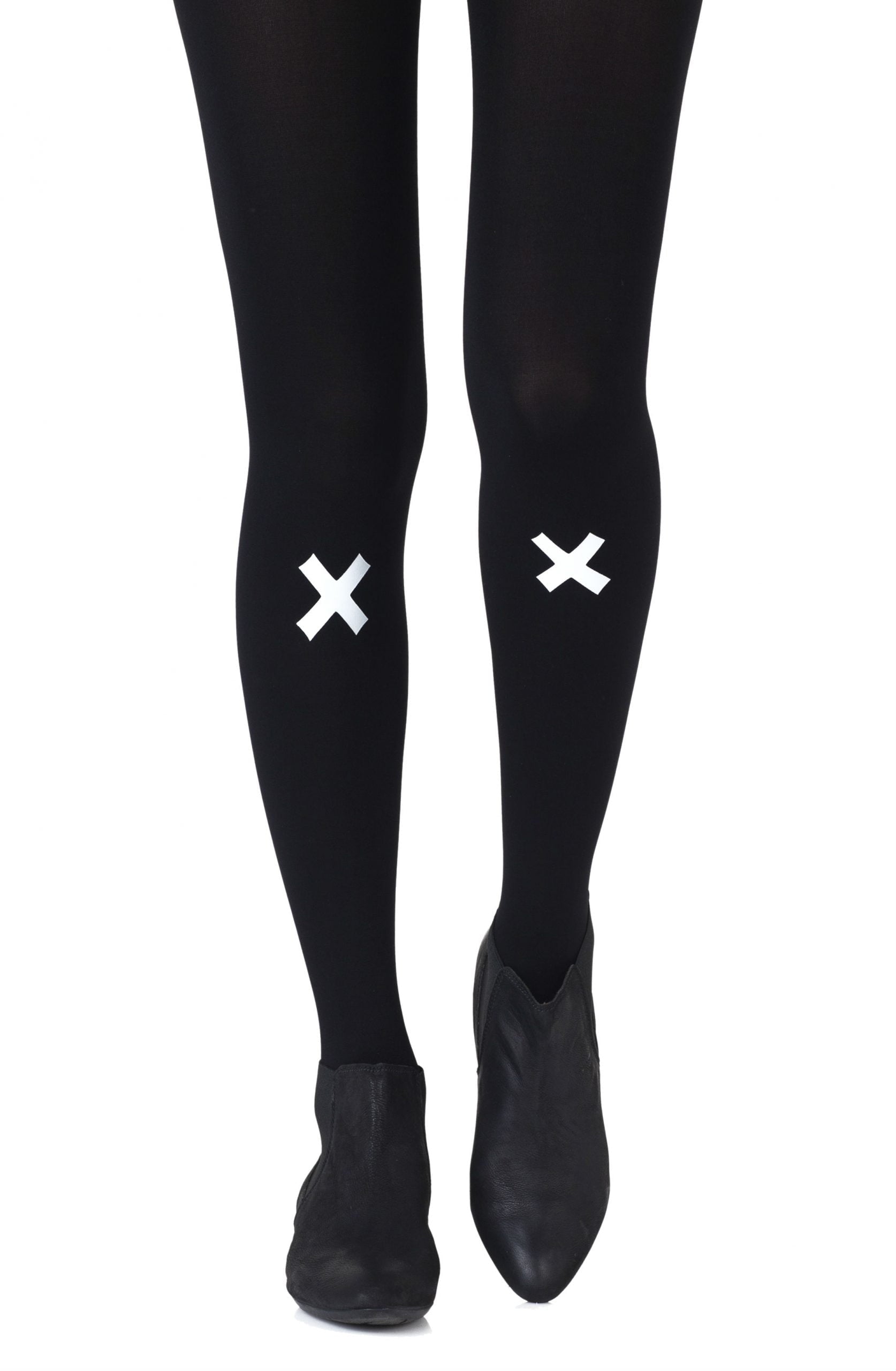 Zohara Kiss And Tell Light Grey Print Tights