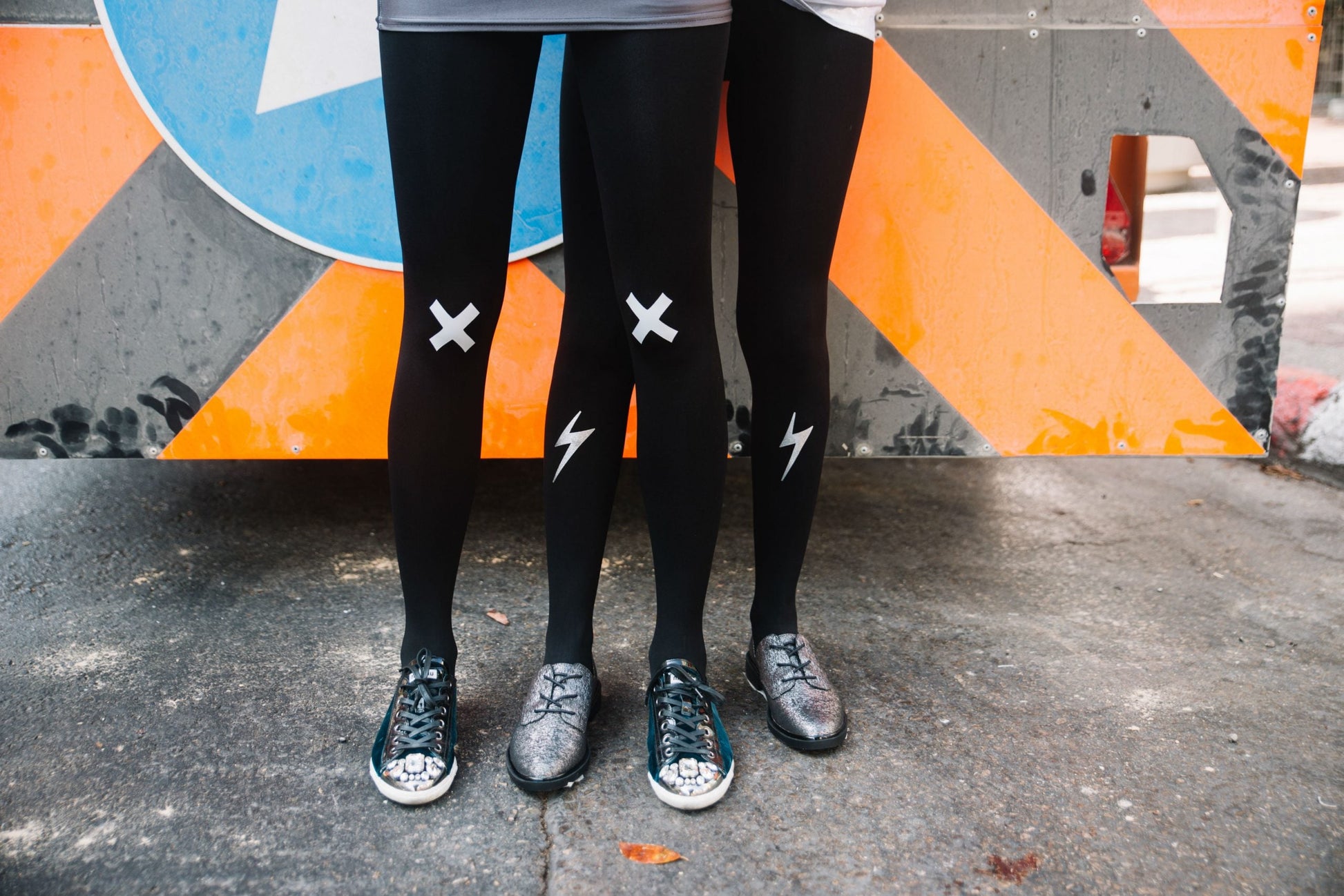 Zohara Kiss And Tell Light Grey Print Tights