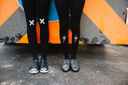 Zohara Kiss And Tell Light Grey Print Tights