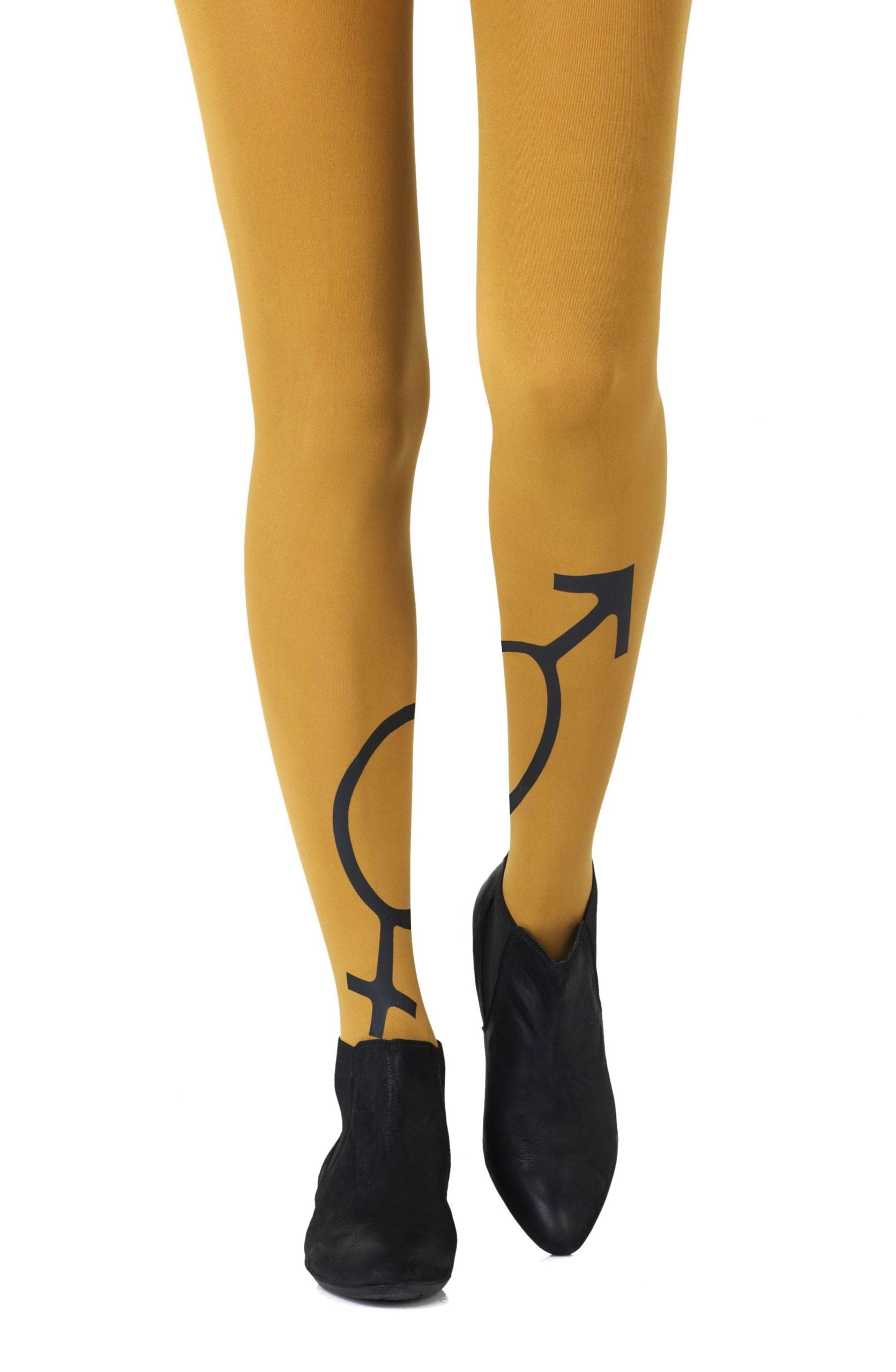 Zohara Mars + Venus Black Print Tights