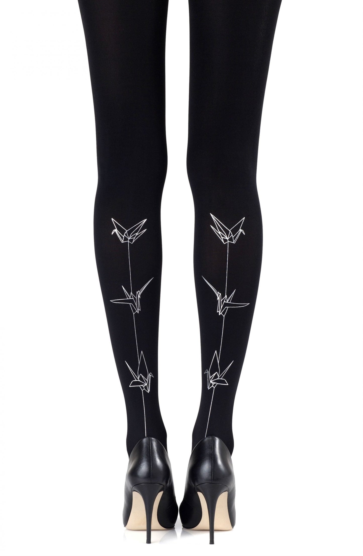 Zohara Paper Planes Silver Print Tights